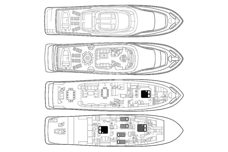 Layout for KLOBUK Ferretti Custom Line Navetta 30 - layout