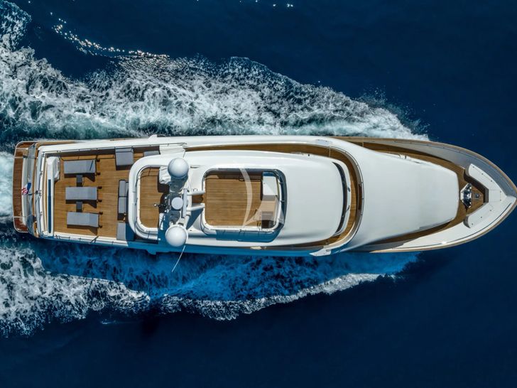 KLOBUK Ferretti Custom Line Navetta 30 - top aerial shot KLOBUK Ferretti Custom Line Navetta 30 - top aerial shot