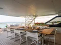 KOJU Benetti Motopanfilo 37m - sky deck dining set up KOJU Benetti Motopanfilo 37m - sky deck dining set up