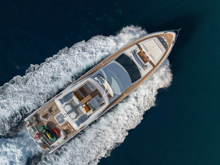 KOUKLES Azimut 30m cruising top aerial shot KOUKLES Azimut 30m cruising top aerial shot