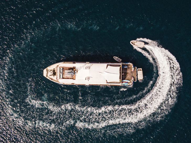 KUDANIL Custom Motor Yacht 50m - top aerial shot KUDANIL Custom Motor Yacht 50m - top aerial shot
