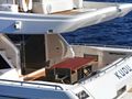 KUDU Ferretti Yacht 750 aft deck dining area KUDU Ferretti Yacht 750 aft deck dining area