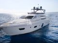 KUDU Ferretti Yacht 750 cruising bow view KUDU Ferretti Yacht 750 cruising bow view