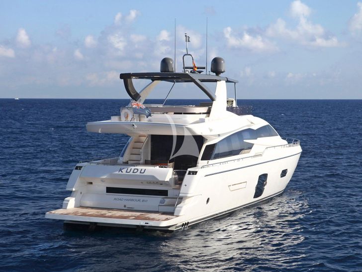 KUDU Ferretti Yacht 750 stern KUDU Ferretti Yacht 750 stern