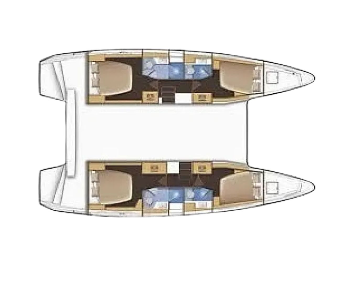 Layout for Lagoon 42 - cabin layout