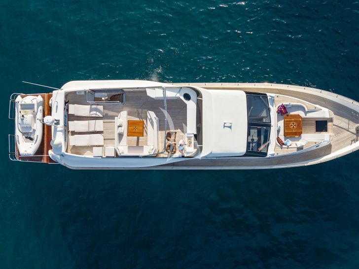 LA CHICCA 1998 Benetti 23m - flybridge aerial shot LA CHICCA 1998 Benetti 23m - flybridge aerial shot