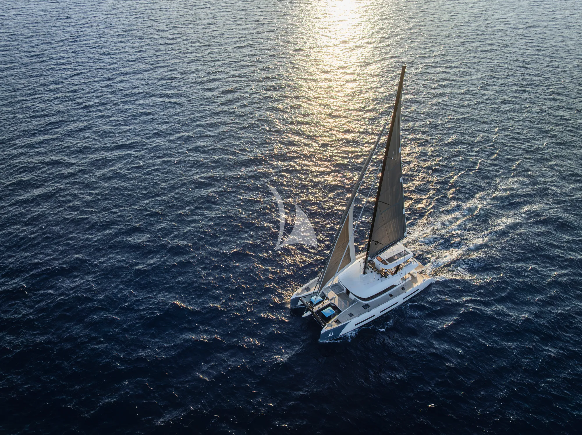 LA DESIRADE Lagoon Seventy 7 - sailing aerial shot
