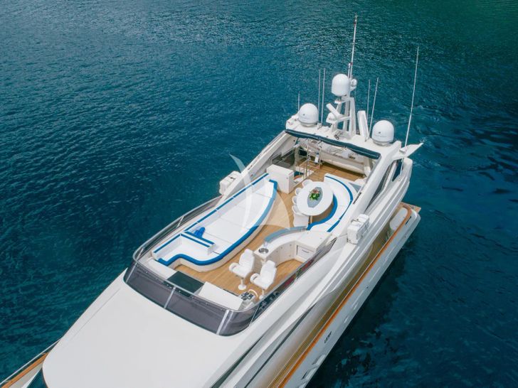 LADY MURA Dominator 29m - flybridge aerial shot LADY MURA Dominator 29m - flybridge aerial shot