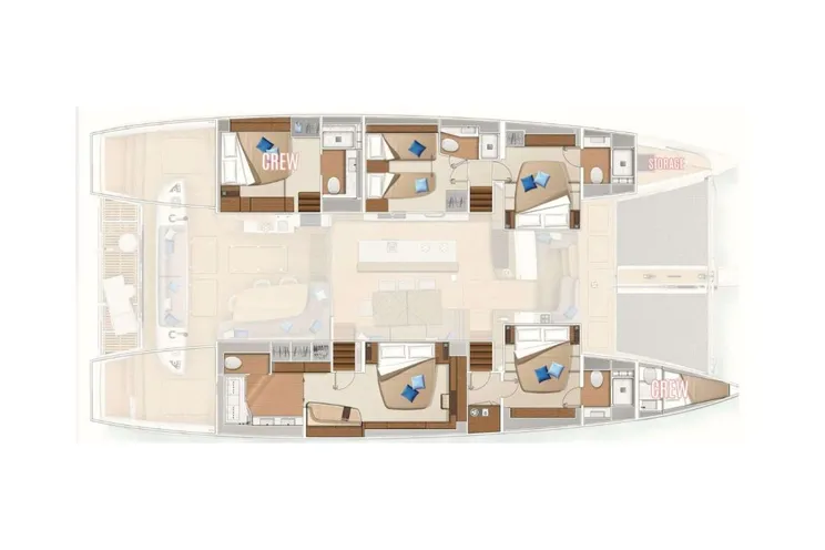 Layout for LADY ROSE Lagoon Sixty 5 - Layout