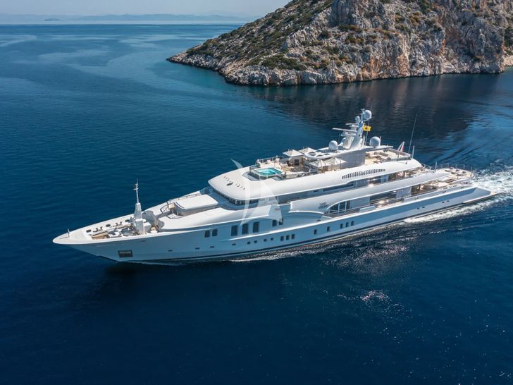 LADY VERA Nobiskrug 73m - aerial shot cruising LADY VERA Nobiskrug 73m - aerial shot cruising