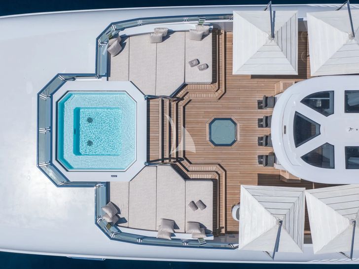 LADY VERA Nobiskrug 73m - sundeck aerial shot LADY VERA Nobiskrug 73m - sundeck aerial shot