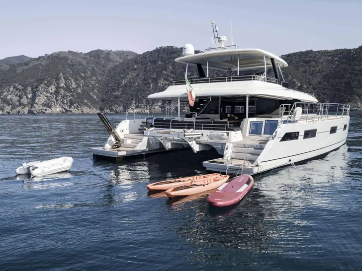 LADY C Lagoon 630 - aft shot with the water toys LADY C Lagoon 630 - aft shot with the water toys