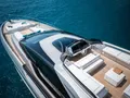 LADY DB Riva 88 Folgore - aerial foredeck shot LADY DB Riva 88 Folgore - aerial foredeck shot