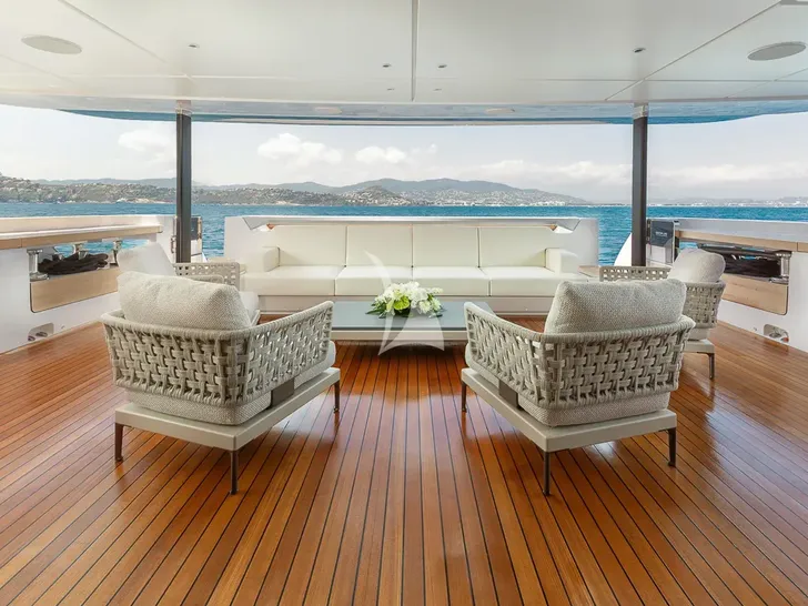 LADY DIA Ferretti Custom Line 140 - main aft deck lounge LADY DIA Ferretti Custom Line 140 - main aft deck lounge