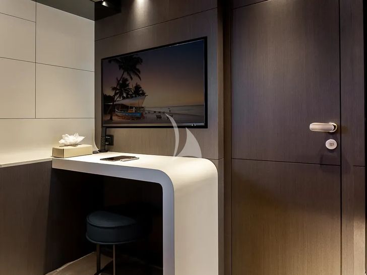 LADY DIA Ferretti Custom Line 140 - master cabin work area LADY DIA Ferretti Custom Line 140 - master cabin work area
