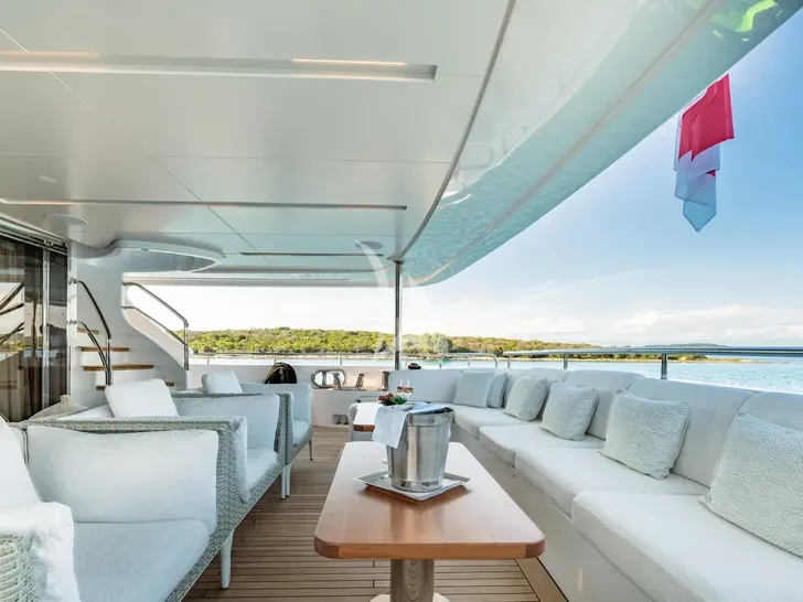 LADY MRD Benetti Crystal 140 - main aft deck seating LADY MRD Benetti Crystal 140 - main aft deck seating