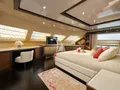 LADY MRD Benetti Crystal 140 - master cabin bed and panoramic window LADY MRD Benetti Crystal 140 - master cabin bed and panoramic window