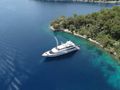 LADYSHIP Heesen 41m - drone shot while anchored near an island LADYSHIP Heesen 41m - drone shot while anchored near an island