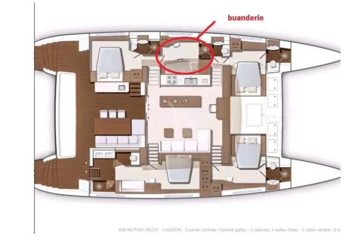 Layout for LA FREGATE Lagoon 630 - layout