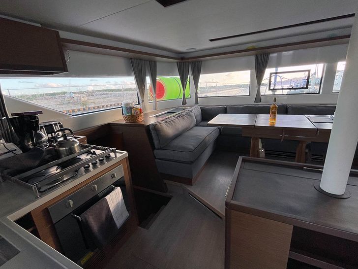 RAGNAROK Lagoon 50 - galley and saloon seating RAGNAROK Lagoon 50 - galley and saloon seating