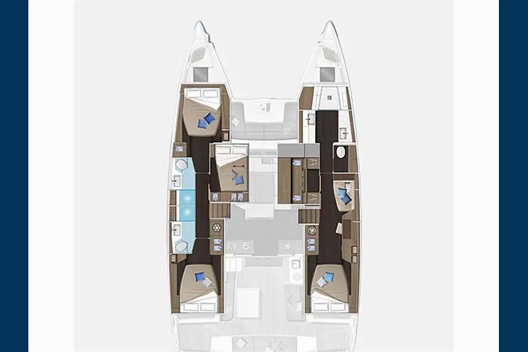 Layout for LAGOON 51 catamaran yacht layout