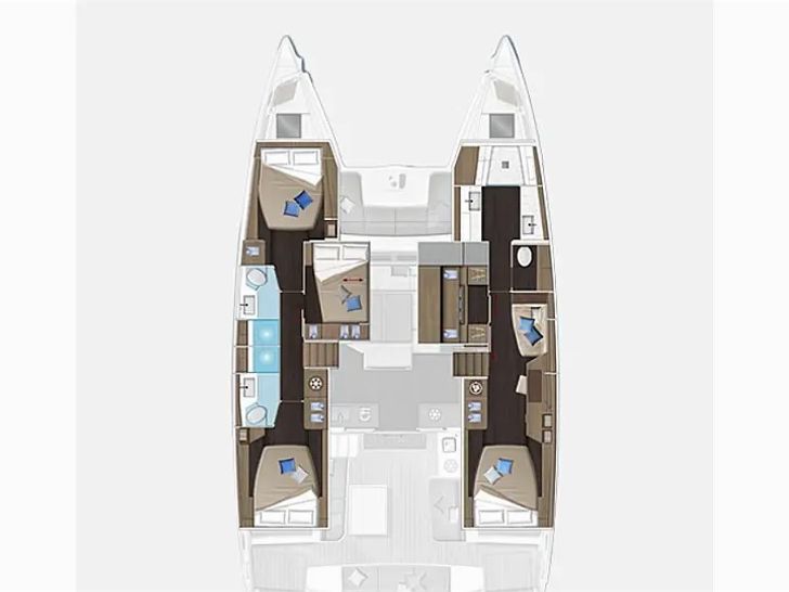 LAGOON 51 catamaran yacht layout