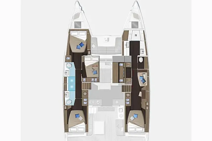 Layout for LAGOON 51 catamaran yacht layout