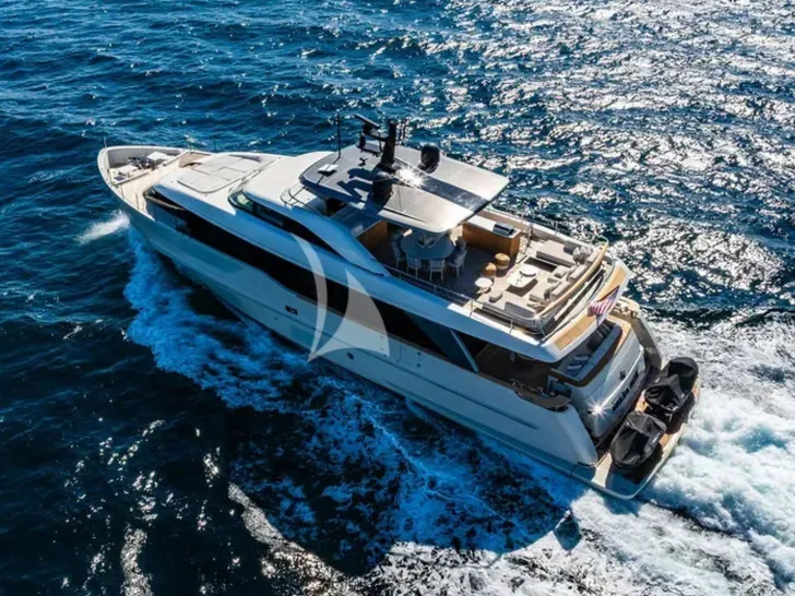 LAILA Sanlorenzo SD90 - aerial shot cruising LAILA Sanlorenzo SD90 - aerial shot cruising