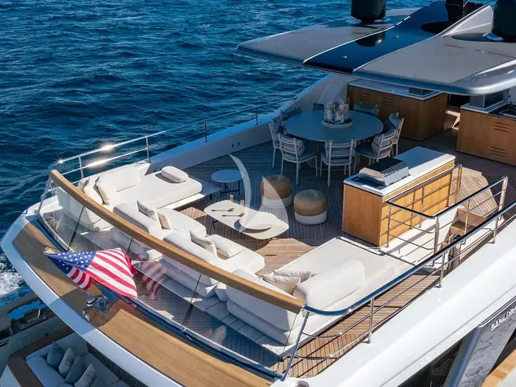 LAILA Sanlorenzo SD90 - sundeck aft shot LAILA Sanlorenzo SD90 - sundeck aft shot