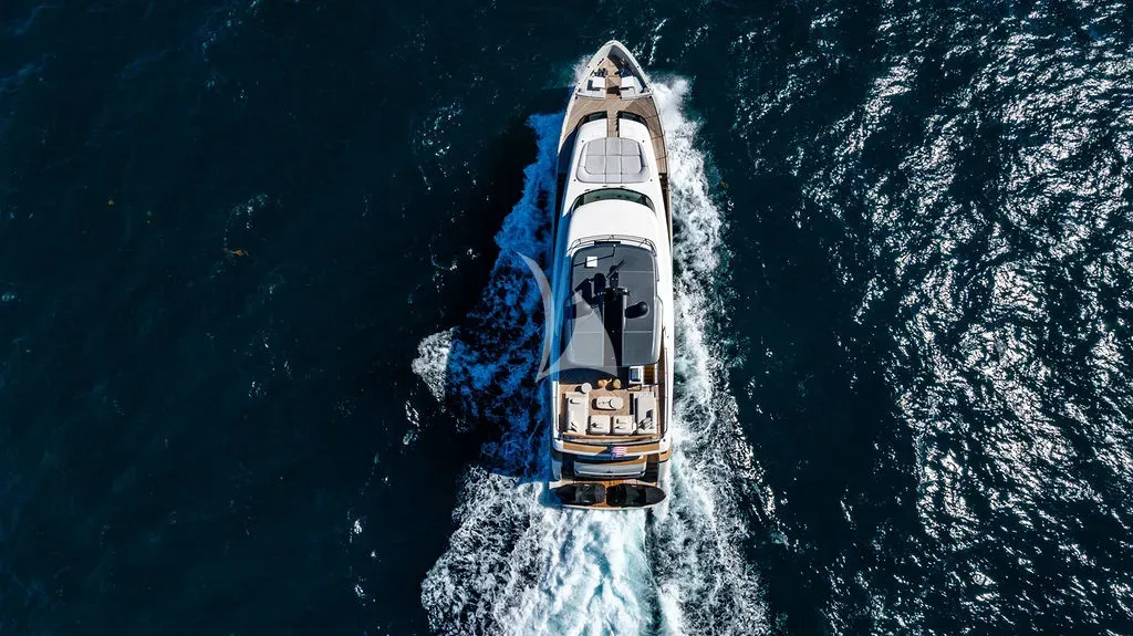 LAILA Sanlorenzo SD90 - top aerial shot cruising