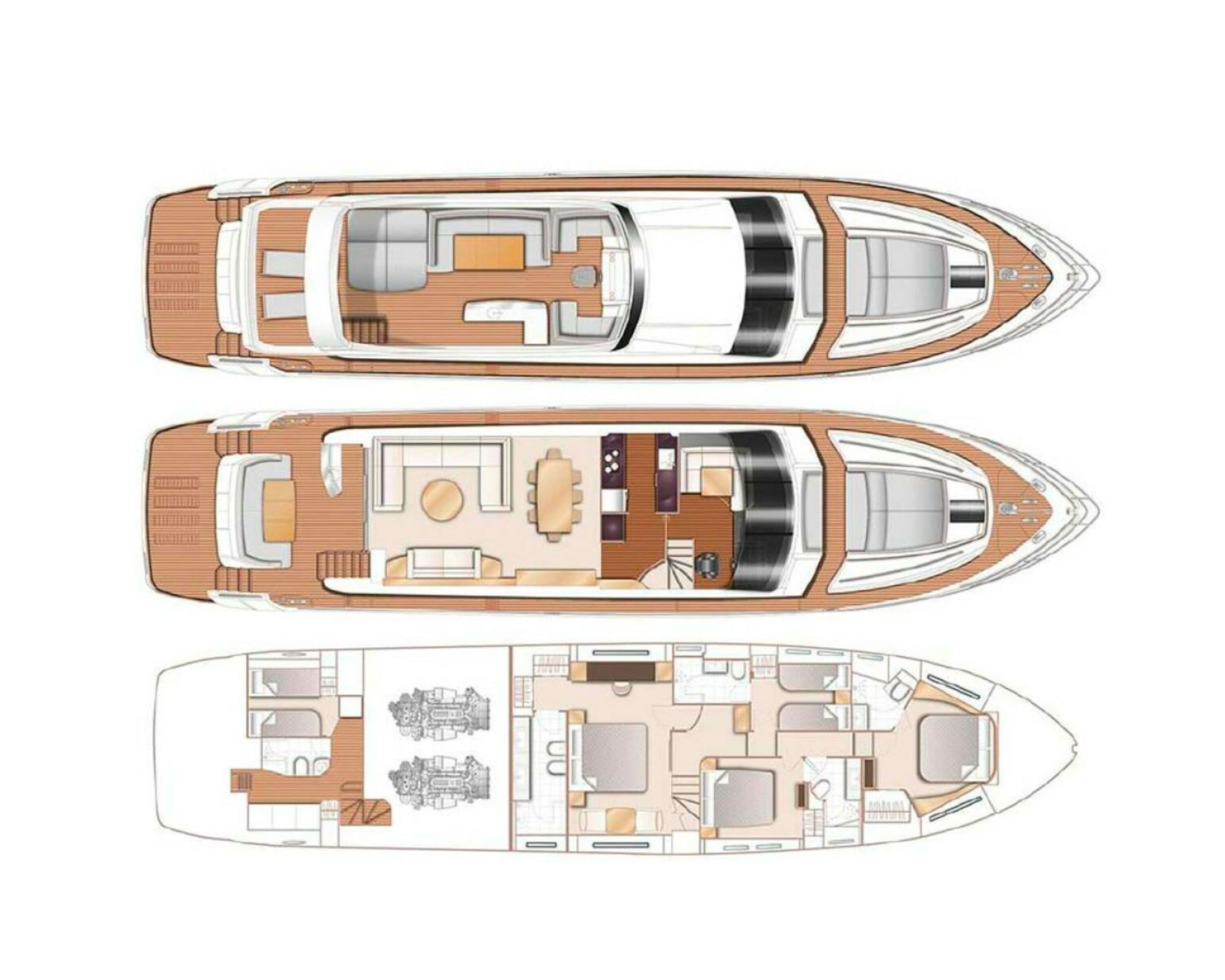 Layout for LARIMAR II Princess Y82 - deck layout