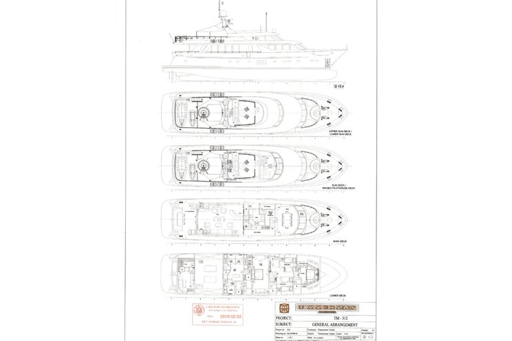 Layout for LA STELLA DEI MARI Timmerman Yachts 33m - layout