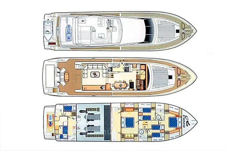 Layout for LAZY DAYS Ferretti 80 layout