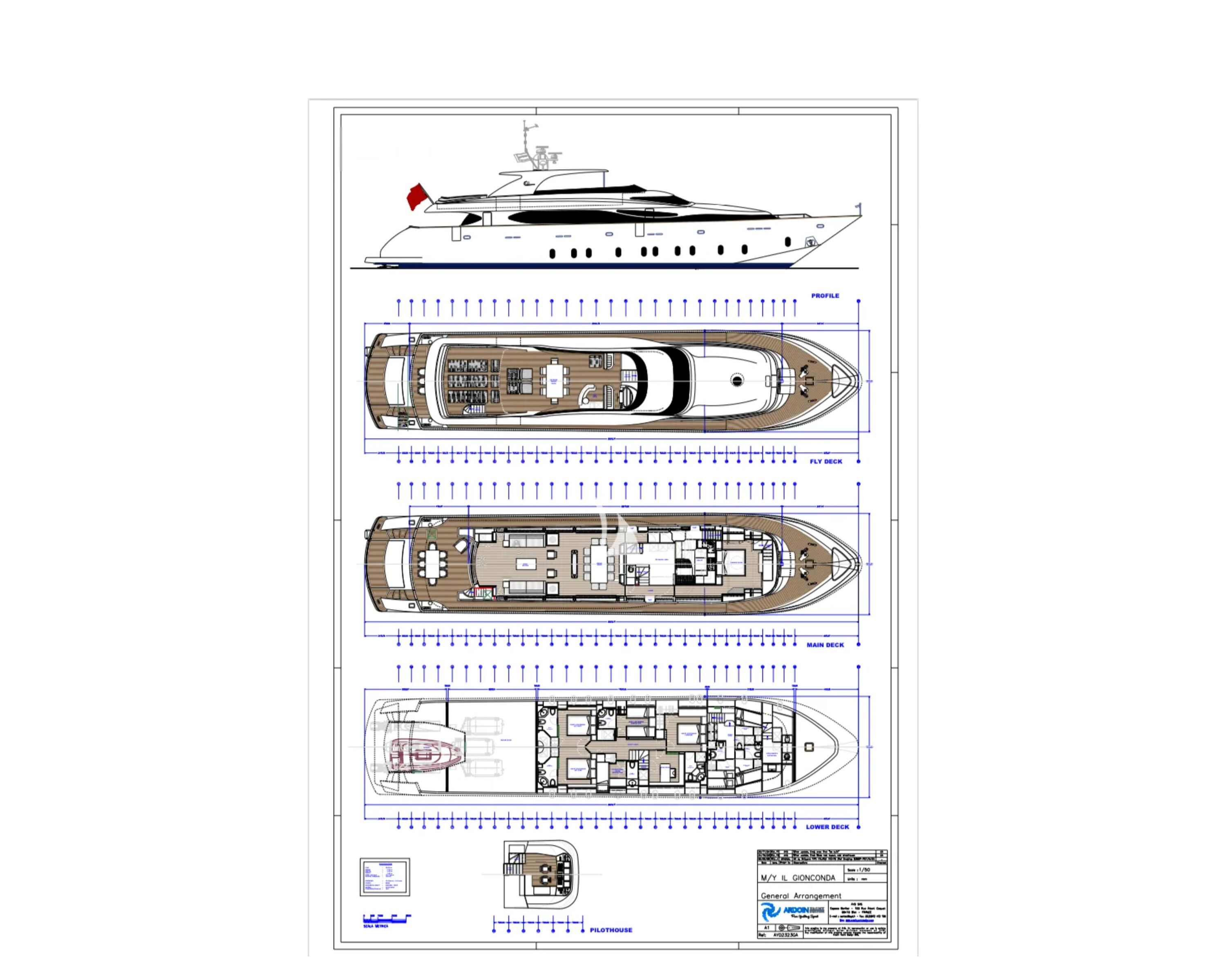 Layout for LA GIOCONDA Maiora 35DP - deck layout