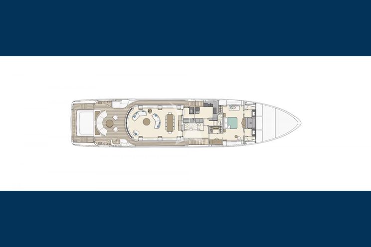 Layout for LEGEND Benetti 121 motor yacht layout main deck