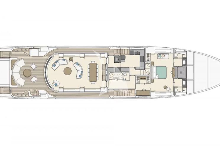 Layout for LEGEND Benetti 121 motor yacht layout main deck