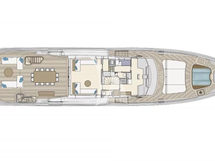 LEGEND Benetti 121 motor yacht layout sky deck
