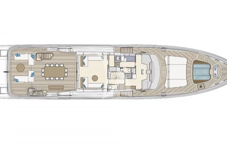 Layout for LEGEND Benetti 121 motor yacht layout sky deck