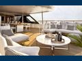 LEGEND Benetti 121 sky deck alfresco dining and lounging area