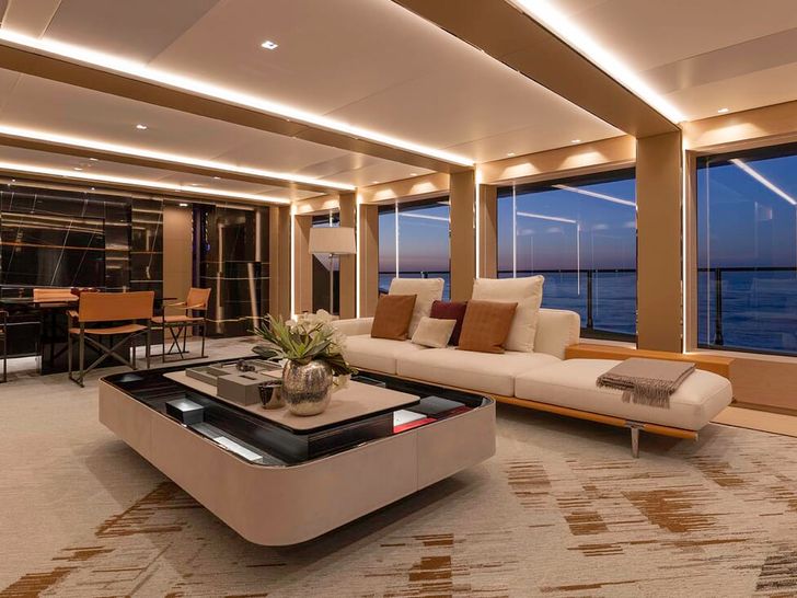 LEL Rossinavi 50m main saloon seating LEL Rossinavi 50m main saloon seating