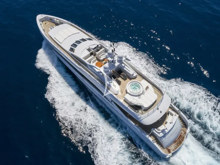 L`EQUINOX Heesen 37m - cruising aerial shot L`EQUINOX Heesen 37m - cruising aerial shot