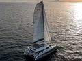 LIBERTA Fountaine Pajot Samana 59 - aerial shot sailing under the sunset LIBERTA Fountaine Pajot Samana 59 - aerial shot sailing under the sunset