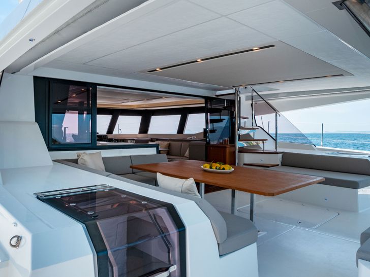 LIBERTA Fountaine Pajot Samana 59 - aft deck wide shot LIBERTA Fountaine Pajot Samana 59 - aft deck wide shot
