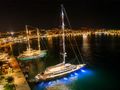 LIFE IS GOOD Ximar Sailing Yacht 45m aerial shot at night