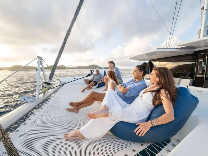 LIVIN Leopard 58 - foredeck trampolines LIVIN Leopard 58 - foredeck trampolines