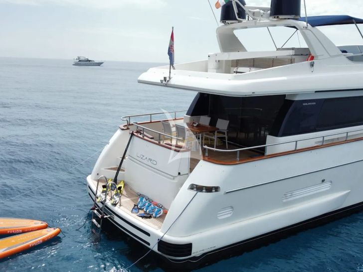 LIZARD Sanlorenzo 72 - aft shot with water toys LIZARD Sanlorenzo 72 - aft shot with water toys