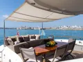 LIZZI Lazzara 75 aft deck dining area LIZZI Lazzara 75 aft deck dining area