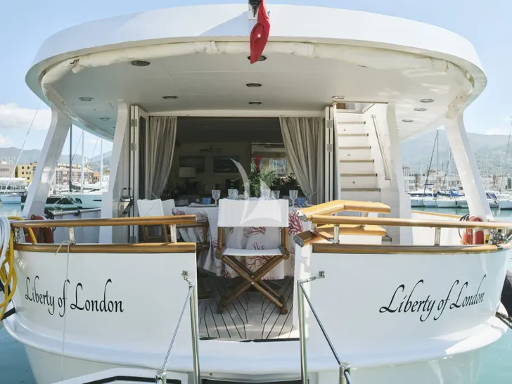 LIBERTY OF LONDON Custom Aluminum Cutter 24m - aft deck LIBERTY OF LONDON Custom Aluminum Cutter 24m - aft deck