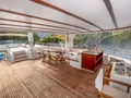 LUCE DEL MARE Motor Sailer 33m - sundeck alfresco dining area LUCE DEL MARE Motor Sailer 33m - sundeck alfresco dining area