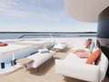 LULUS Mangusta Oceano 44 - foredeck lounge and pool with a sunbathing area in the center LULUS Mangusta Oceano 44 - foredeck lounge and pool with a sunbathing area in the center